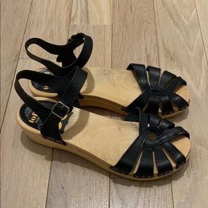 Swedish Hasbeens Magdalena Peep Toe Sandal Clog